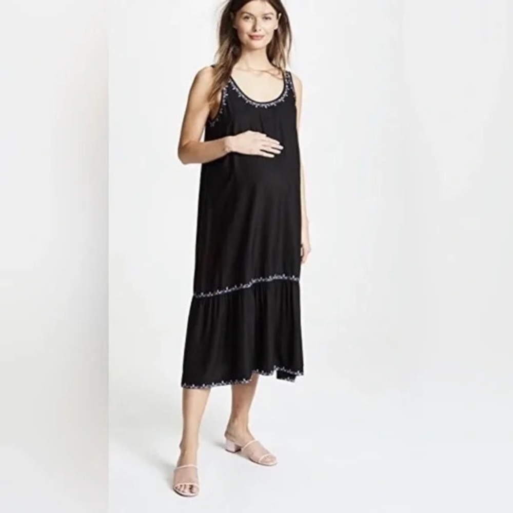 Hatch maternity the Edie black dress 1 small embroidered